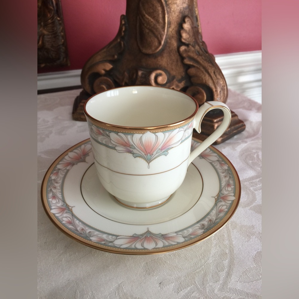 THREE (3) Noritake Barrymore fine bone china cups and saucers